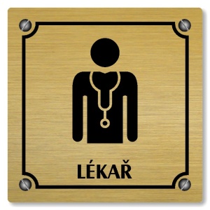 Lékař, 118x118mm, zlatá, Kansas